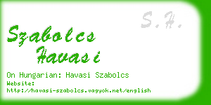 szabolcs havasi business card